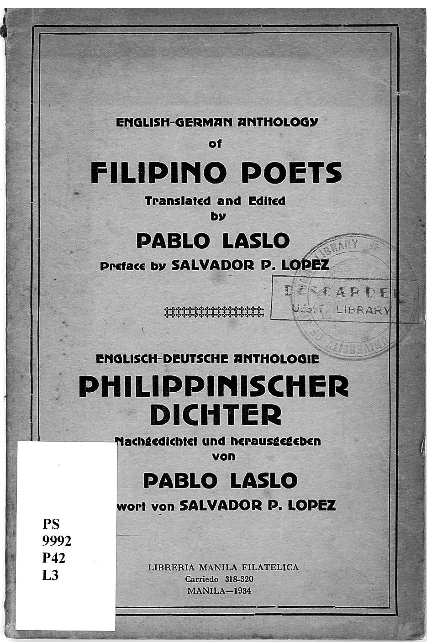 german-english anthology of filipino poets