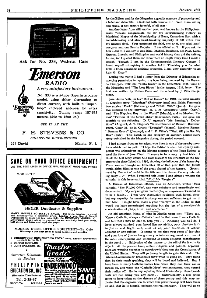 The Philippine Magazine January 1941 pp 38