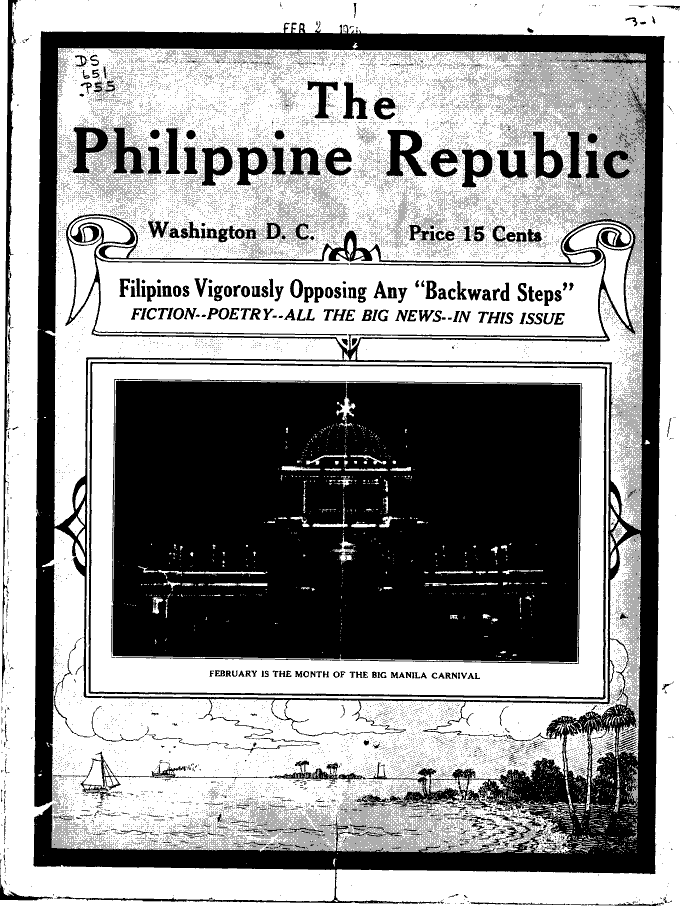 00000001.tif100 1 Filipinos As Poets In English on "The Philippine Republic" magazine, Washington, D.C. 1926